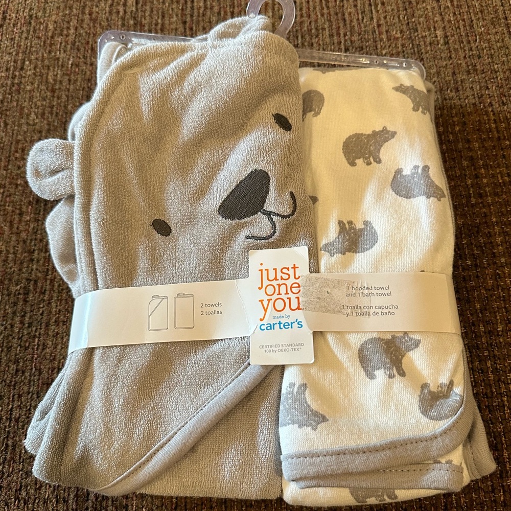 JUST ONE YOU infants Made By Carter's Baby 2pk Koala Bath Towel Set
